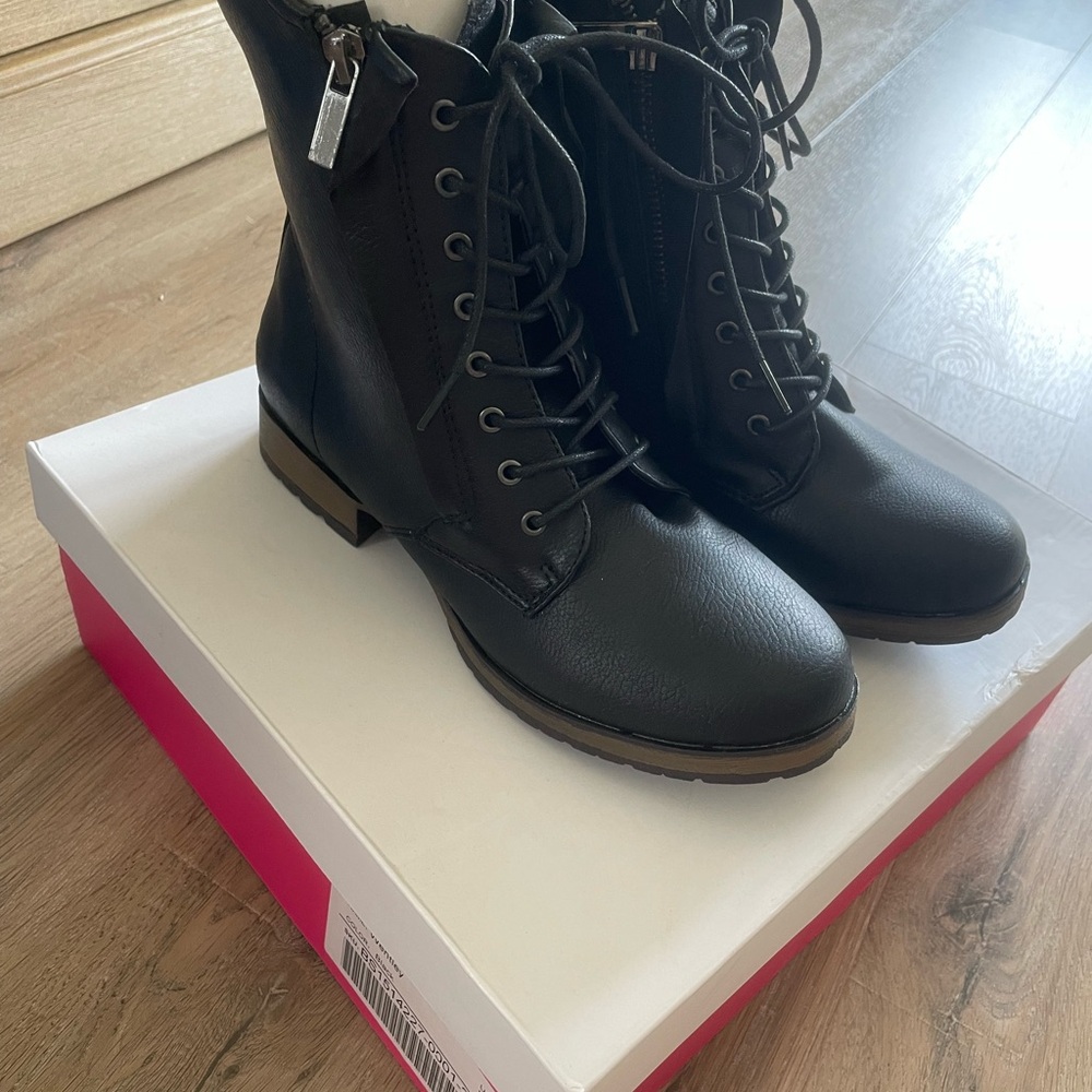 JustFab Black Combat Boots